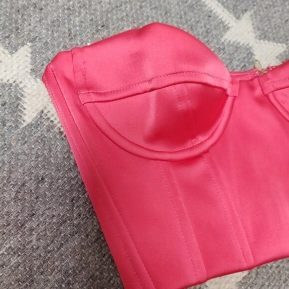 Oh Polly True Love Satin Corset Crop Top Size 2 - Picture 3 of 11